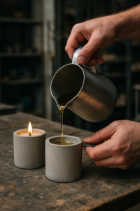 concrete candle jars