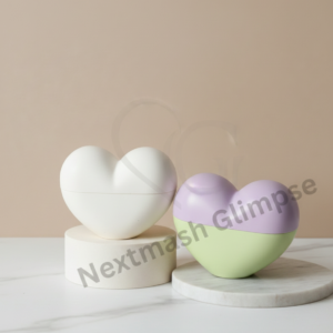 Concrete Aura GLOW Empty Candle Jar | Heart Shape Concrete Candle Jar for Candle Makers