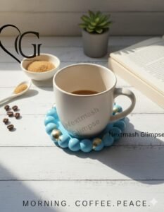 Bubble round concrete coaster