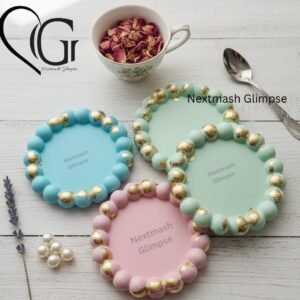 Bubble round concrete coaster