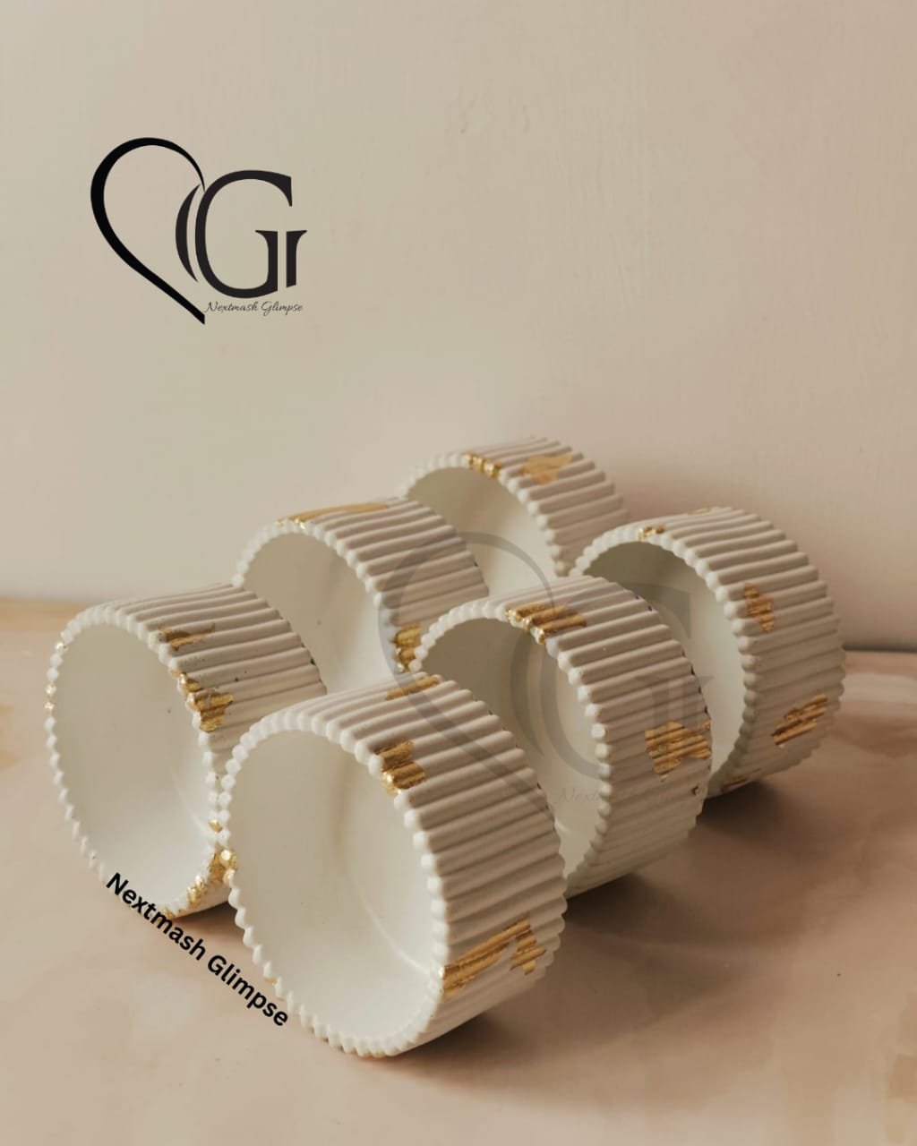 Ribbed Concrete Candle Jar