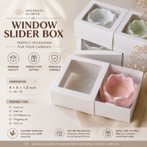 Window Slider Box for Concrete Candle Jars